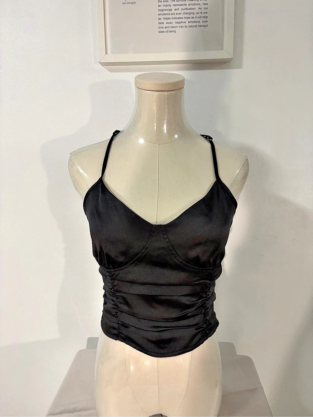 Forever 21 Ruched Cami in Black Size Small